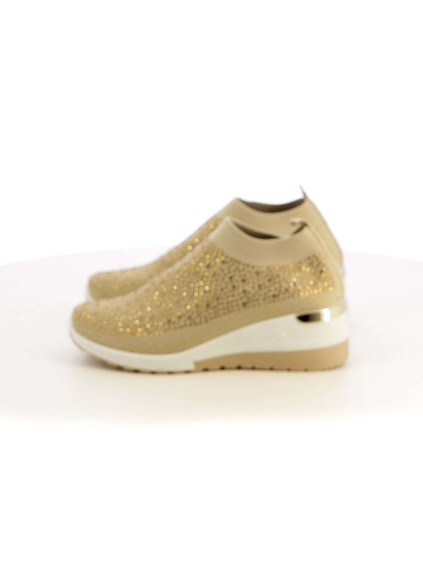 Sneakers calzino donna COTTON BELT CBW316524 beige scuro | Costa Superstore
