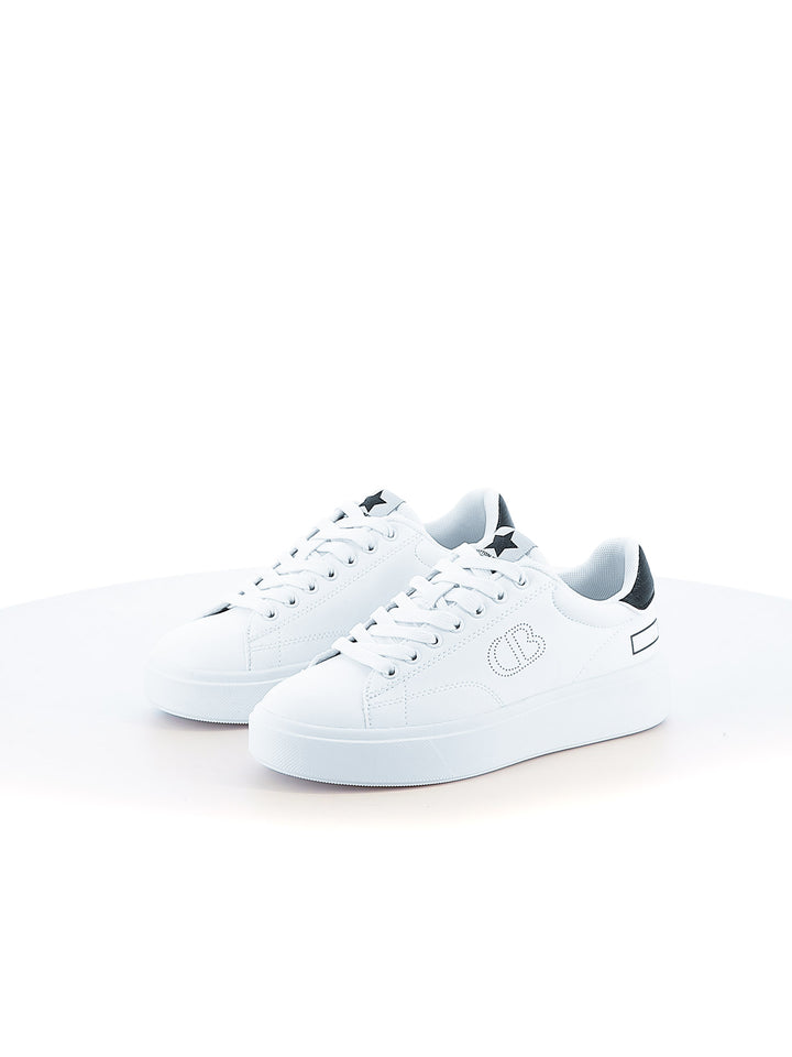 Sneakers stringate donna COTTON BELT CBW4145A44 bianco nero | Costa Superstore