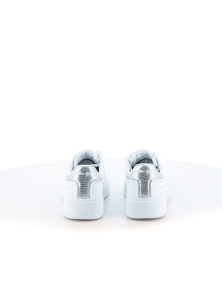 Sneakers stringate donna COTTON BELT CBW4145A44 bianco argento | Costa Superstore