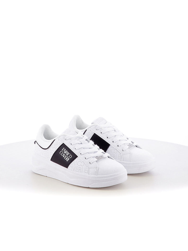 Sneakers stringate donna ENRICO COVERI ECW414237 bianco nero | Costa Superstore
