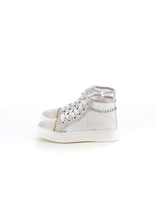 Sneakers in tela bambina LOVE DETAILS 145-705 bianco oro | Costa Superstore