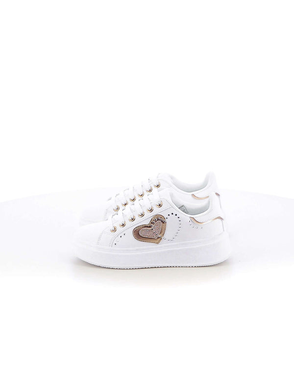 Sneakers stringate bambina LOVE DETAILS 153-778B bianco | Costa Superstore
