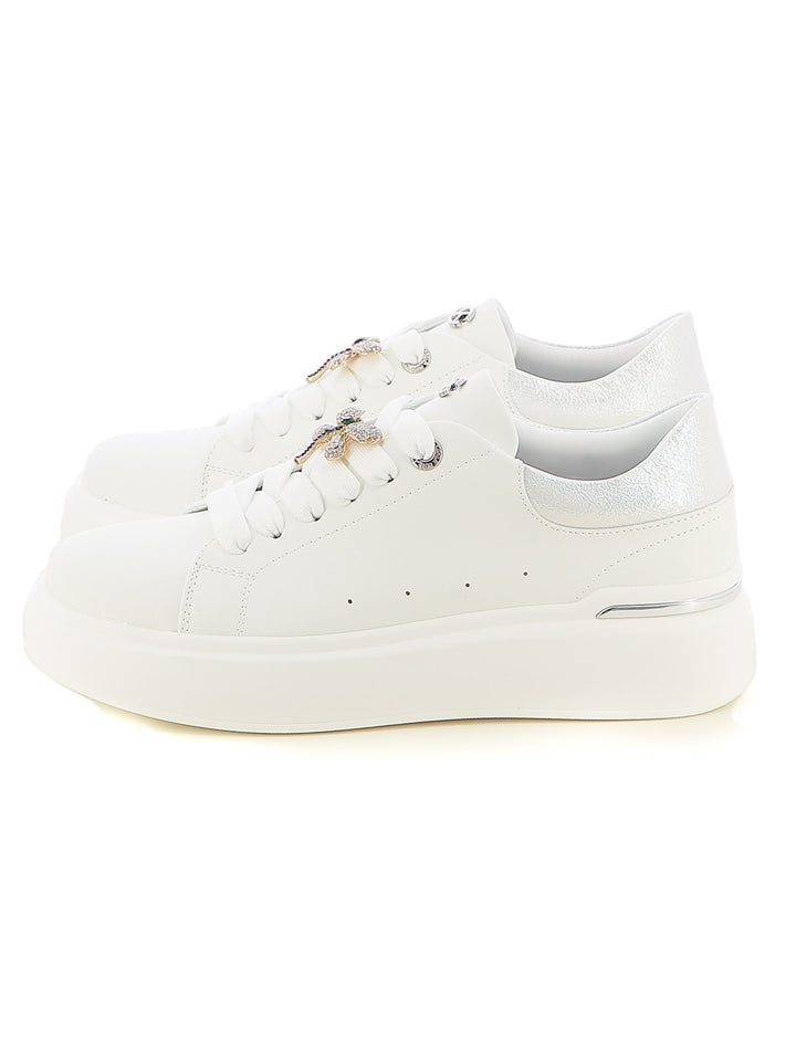 Sneakers stringate donna CARLA KOTE X31-3K bianco argento | Costa Superstore