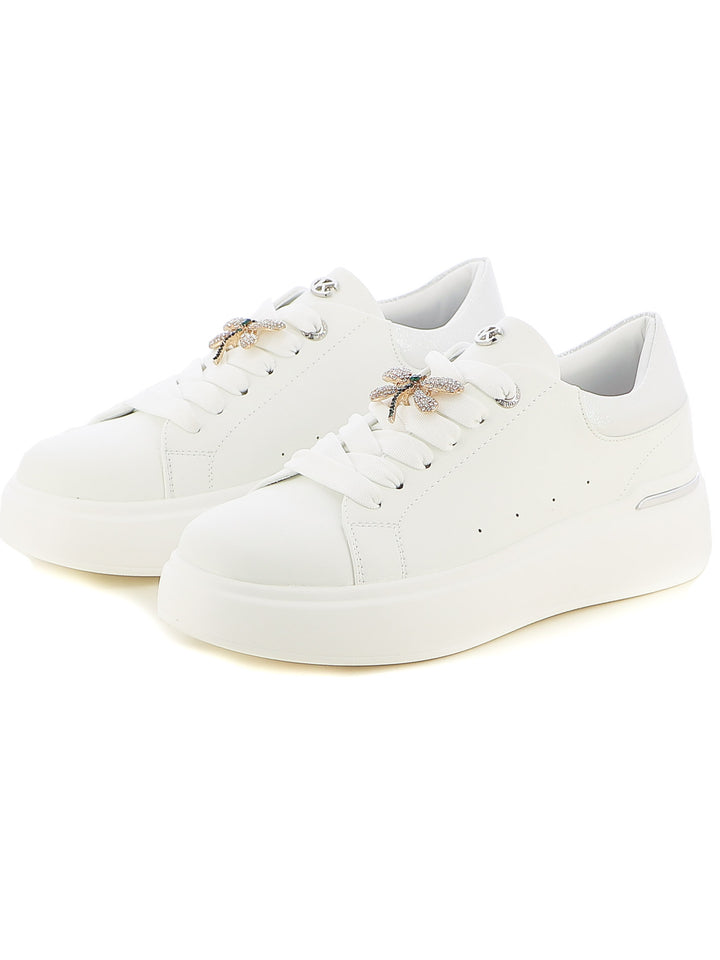 Sneakers stringate donna CARLA KOTE X31-3K bianco argento | Costa Superstore