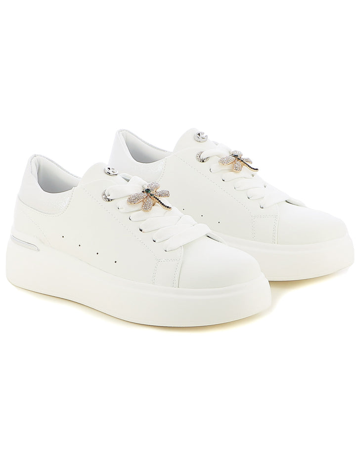 Sneakers stringate donna CARLA KOTE X31-3K bianco argento | Costa Superstore