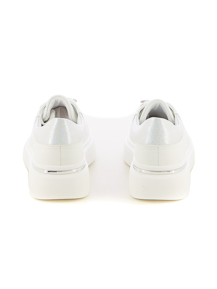 Sneakers stringate donna CARLA KOTE X31-3K bianco argento | Costa Superstore