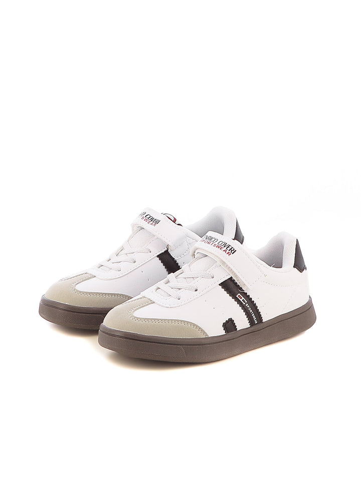 Sneakers con strappi bambino ENRICO COVERI SPORTSWEAR CKS424C14B bianco nero | Costa Superstore