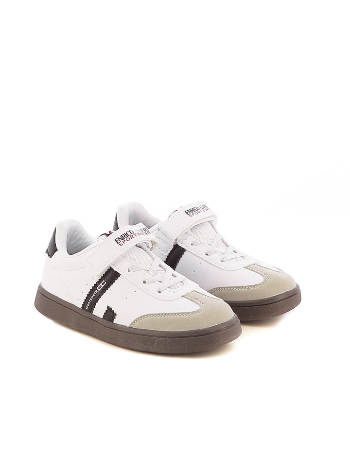 Sneakers con strappi bambino ENRICO COVERI SPORTSWEAR CKS424C14B bianco nero | Costa Superstore