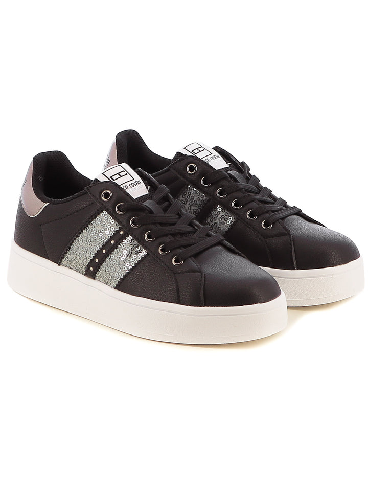 Sneakers stringate donna ENRICO COVERI SPORTSWEAR CSW424C24 nero | Costa Superstore
