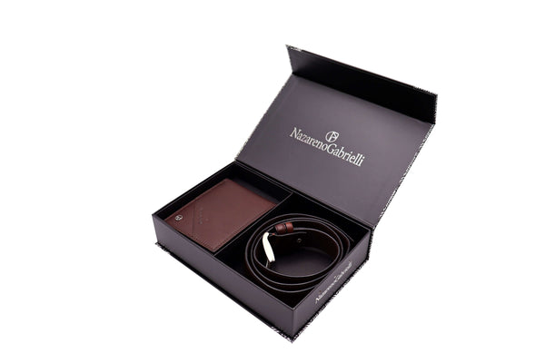 Gift box 2 pcs (portafoglio+cintura) uomo NAZARENO GABRIELLI IDK743-35 marrone | Costa Superstore