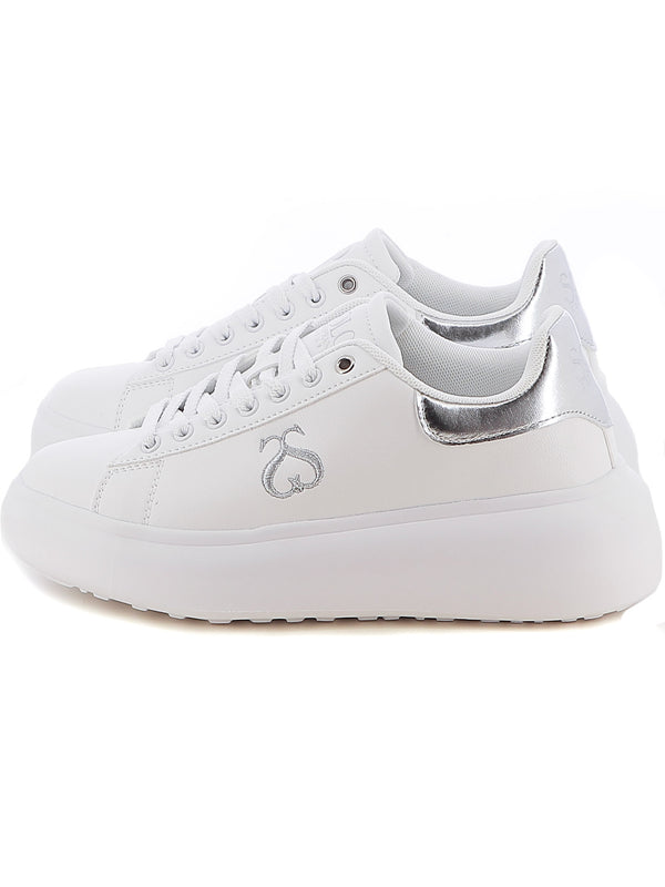 Sneakers stringate donna SOPRANI COUTURE SCW424P16 bianco argento | Costa Superstore