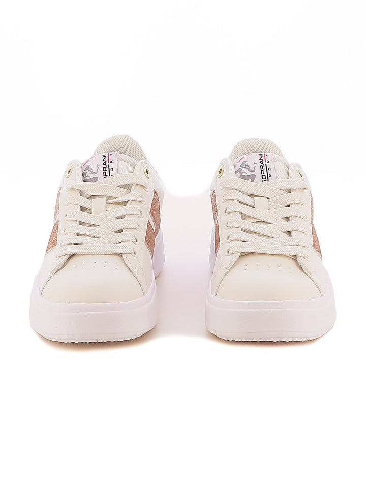 Sneakers stringate donna SOPRANI SPORT SPW424R21 bianco oro | Costa Superstore