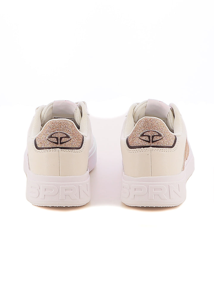 Sneakers stringate donna SOPRANI SPORT SPW424R21 bianco oro | Costa Superstore