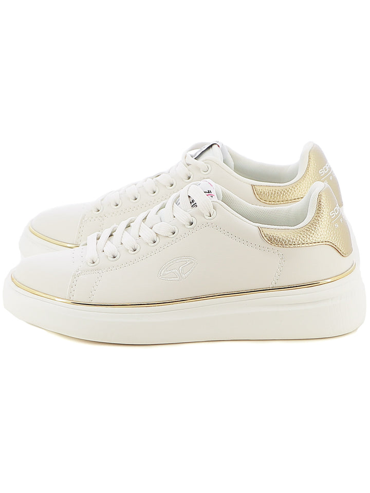 Sneakers stringate donna SOPRANI SPORT SPW428R02 bianco oro | Costa Superstore