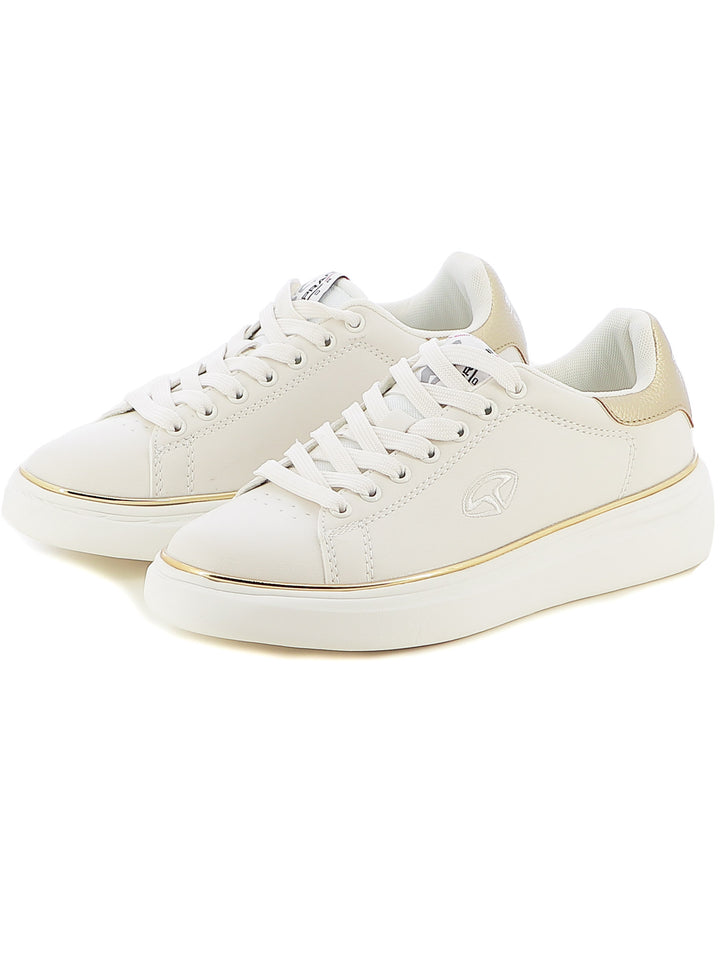 Sneakers stringate donna SOPRANI SPORT SPW428R02 bianco oro | Costa Superstore