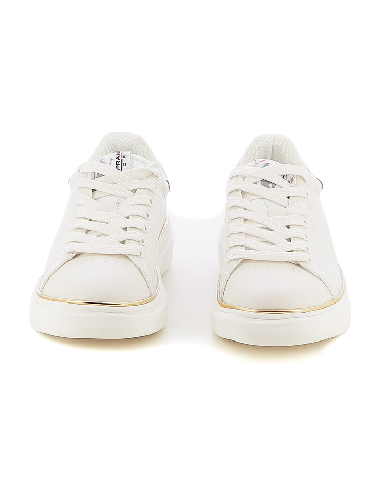 Sneakers stringate donna SOPRANI SPORT SPW428R02 bianco oro | Costa Superstore