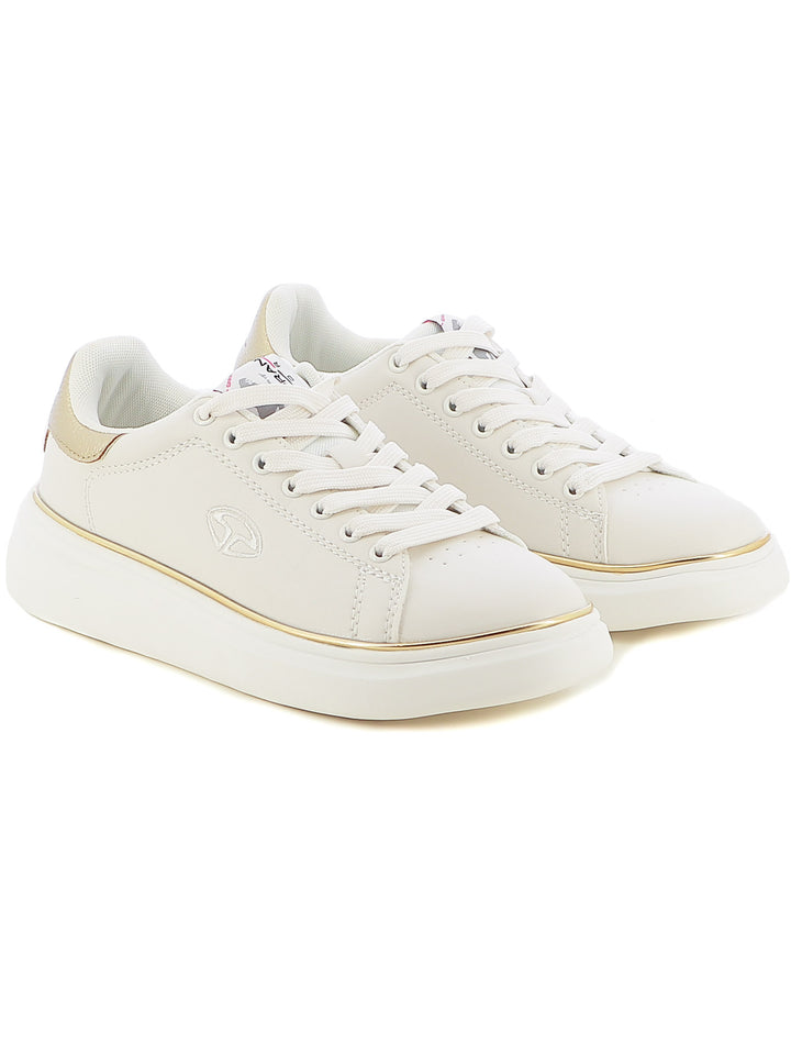 Sneakers stringate donna SOPRANI SPORT SPW428R02 bianco oro | Costa Superstore