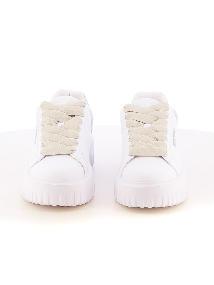 Sneakers stringate donna AMERICANINO AMW514X00 bianco argento | Costa Superstore
