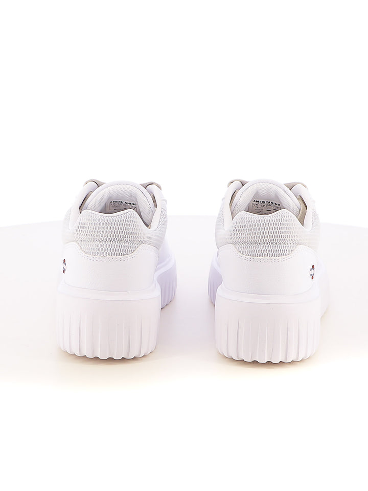 Sneakers stringate donna AMERICANINO AMW514X00 bianco argento | Costa Superstore