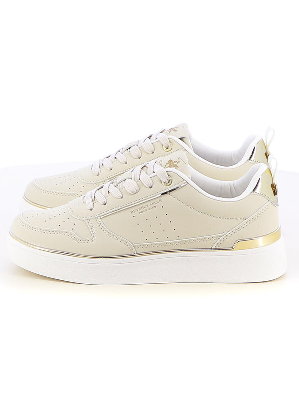 Sneakers stringate donna BH POLO CLUB BHW514301 beige chiaro | Costa Superstore
