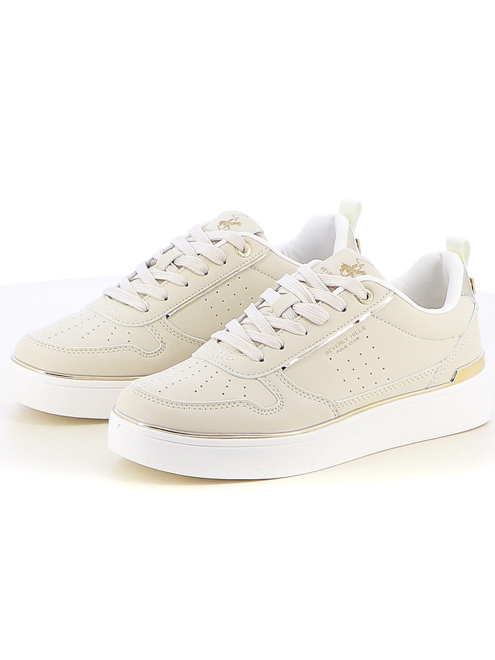 Sneakers stringate donna BH POLO CLUB BHW514301 beige chiaro | Costa Superstore
