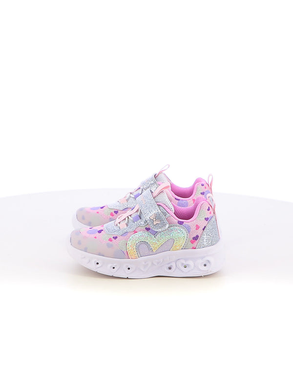 Sneakers con luci bambina BUNNY LACE K2568 argento | Costa Superstore