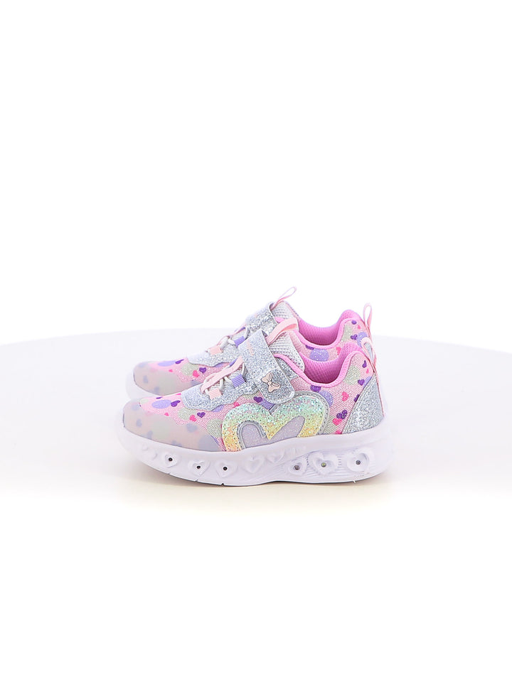 Sneakers con luci bambina BUNNY LACE K2568 argento | Costa Superstore