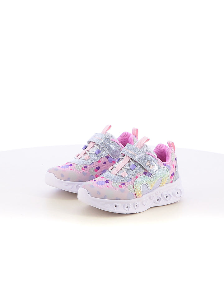 Sneakers con luci bambina BUNNY LACE K2568 argento | Costa Superstore
