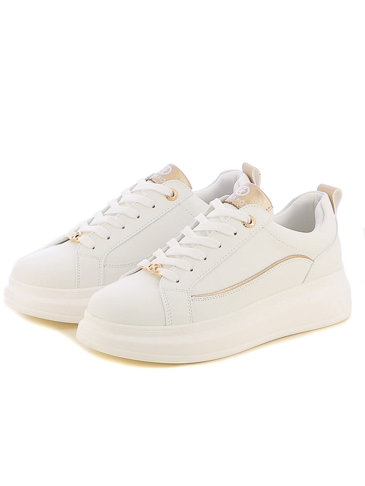 Sneakers stringate donna CARLA KOTE 2503K bianco oro | Costa Superstore