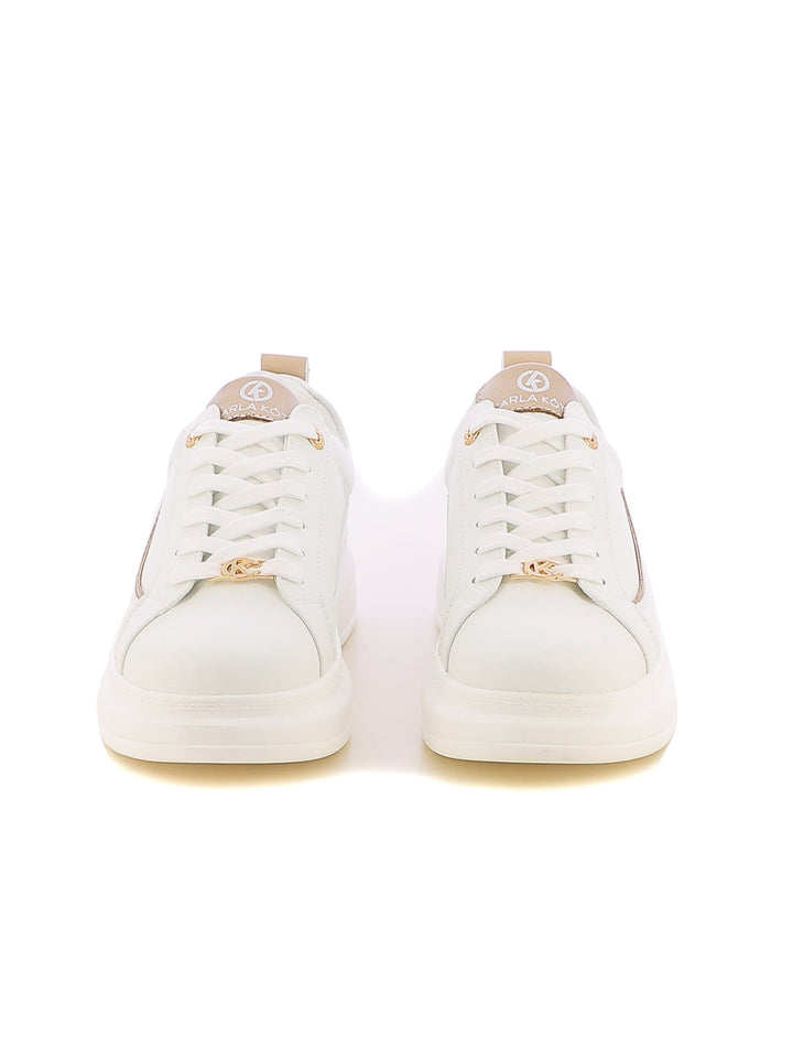 Sneakers stringate donna CARLA KOTE 2503K bianco oro | Costa Superstore