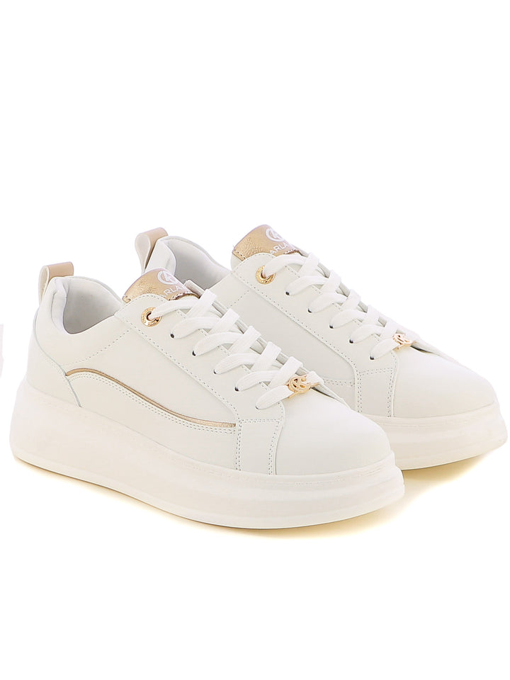 Sneakers stringate donna CARLA KOTE 2503K bianco oro | Costa Superstore