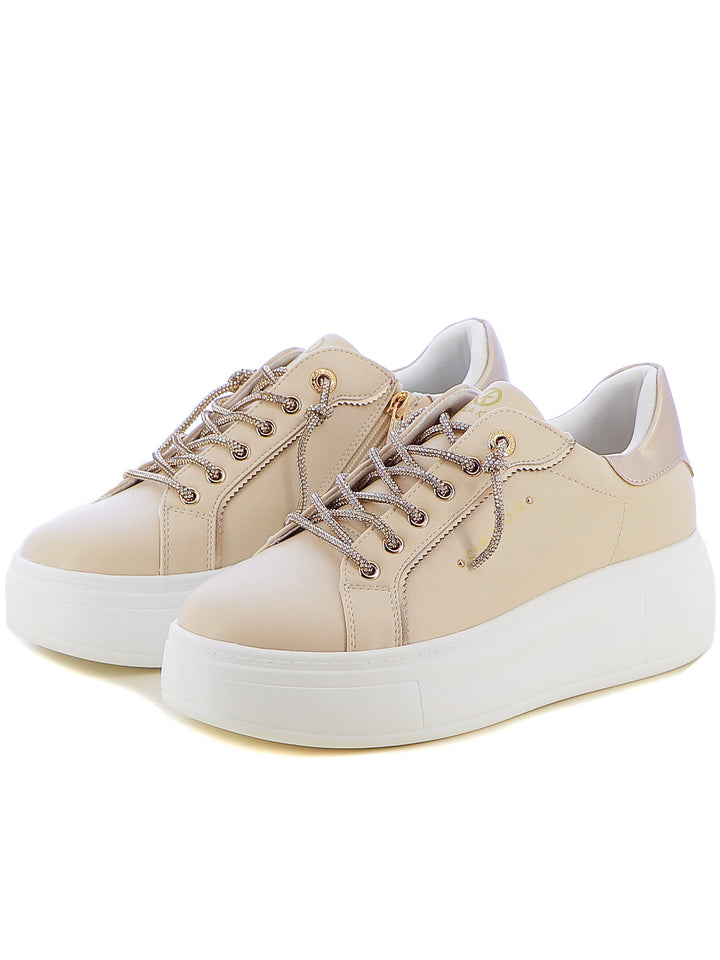 Sneakers stringate donna CARLA KOTE 2507K bianco oro | Costa Superstore
