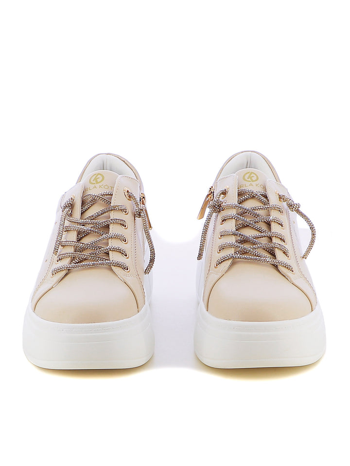 Sneakers stringate donna CARLA KOTE 2507K bianco oro | Costa Superstore