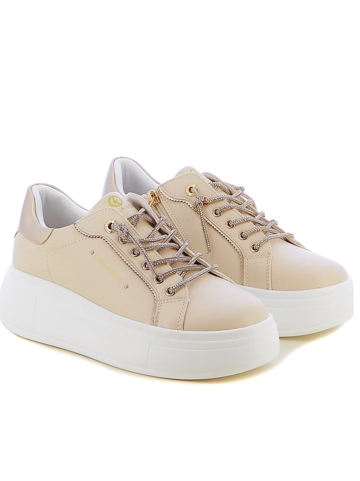 Sneakers stringate donna CARLA KOTE 2507K bianco oro | Costa Superstore