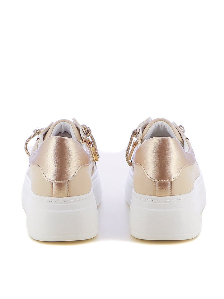Sneakers stringate donna CARLA KOTE 2507K bianco oro | Costa Superstore