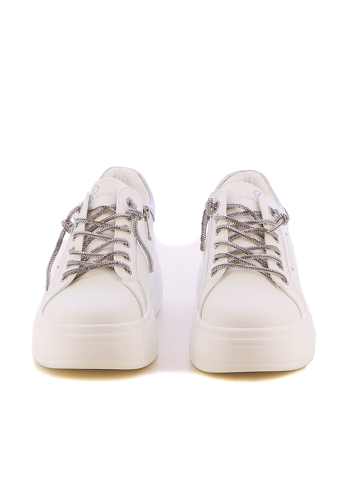 Sneakers stringate donna CARLA KOTE 2507K bianco argento | Costa Superstore