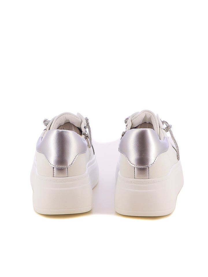 Sneakers stringate donna CARLA KOTE 2507K bianco argento | Costa Superstore