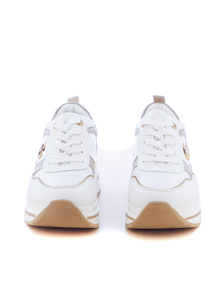 Sneakers stringate donna CARLA KOTE X32-17K bianco oro | Costa Superstore