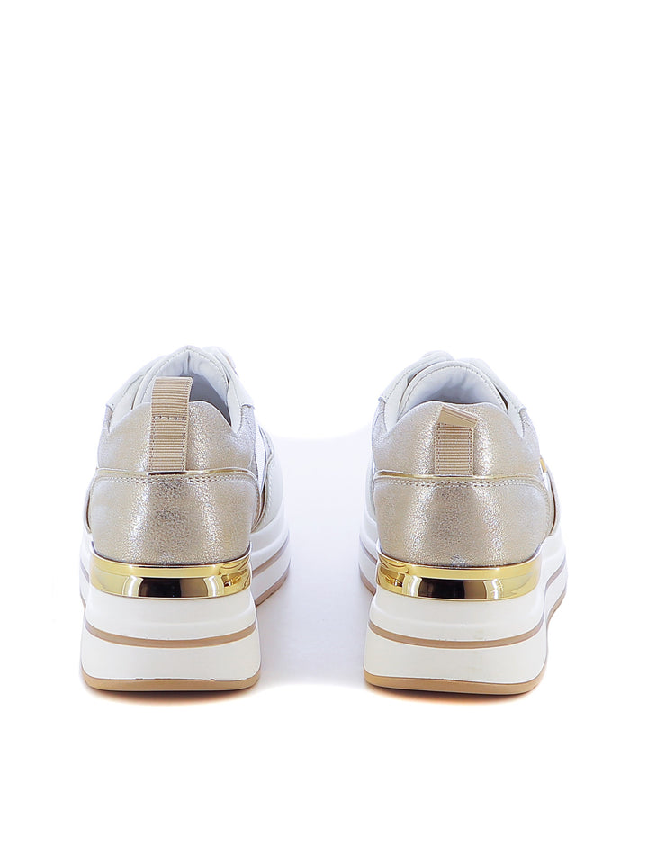 Sneakers stringate donna CARLA KOTE X32-17K bianco oro | Costa Superstore