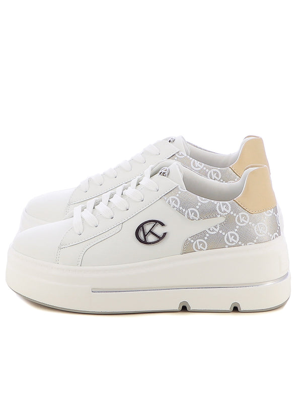 Sneakers stringate donna CARLA KOTE X32-2K bianco argento | Costa Superstore