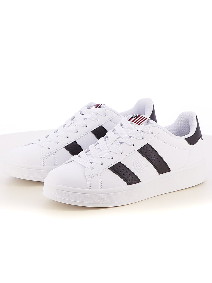 Sneakers stringate uomo COTTON BELT CBM514A71 bianco nero | Costa Superstore