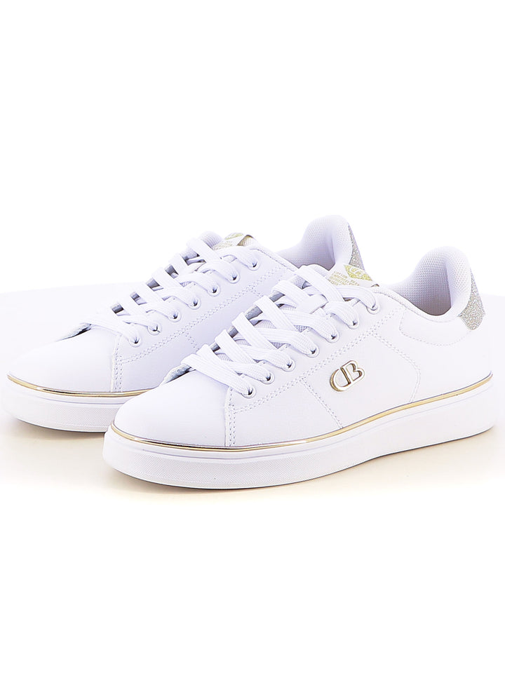 Sneakers stringate donna COTTON BELT CBW514A20 bianco oro | Costa Superstore