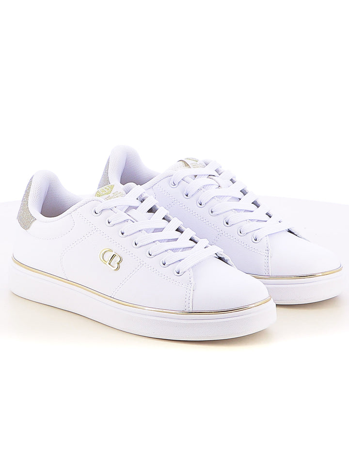 Sneakers stringate donna COTTON BELT CBW514A20 bianco oro | Costa Superstore
