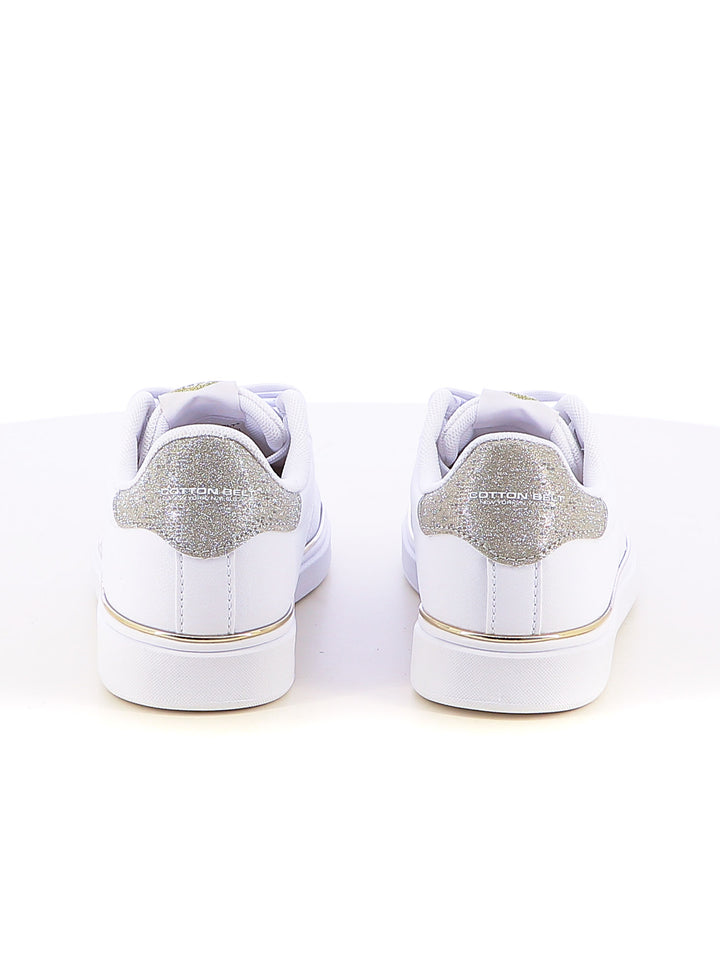 Sneakers stringate donna COTTON BELT CBW514A20 bianco oro | Costa Superstore