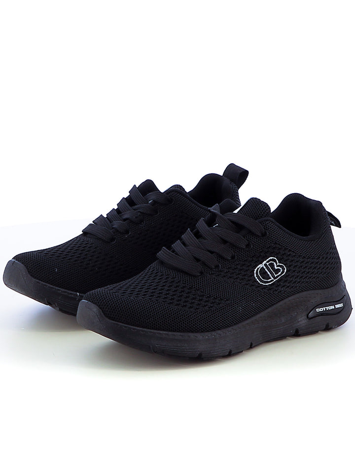 Sneakers stringate donna COTTON BELT CBW516A25 nero | Costa Superstore