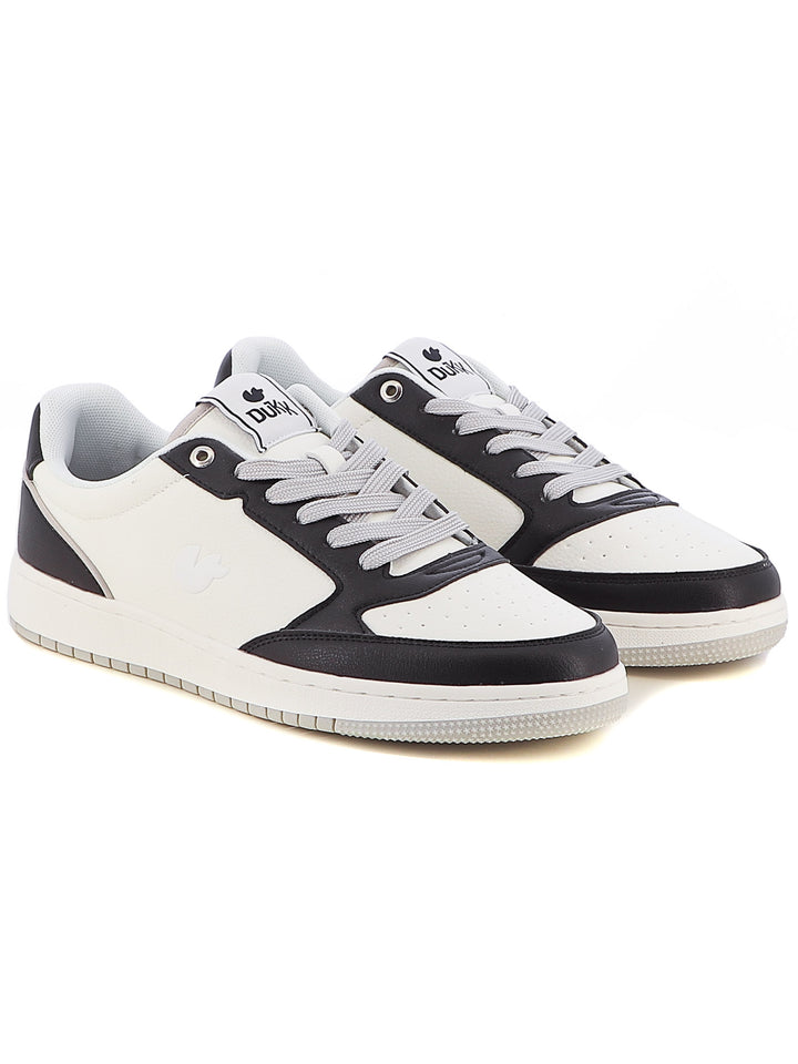 Sneakers stringate uomo DUKK DKM518210 bianco nero | Costa Superstore