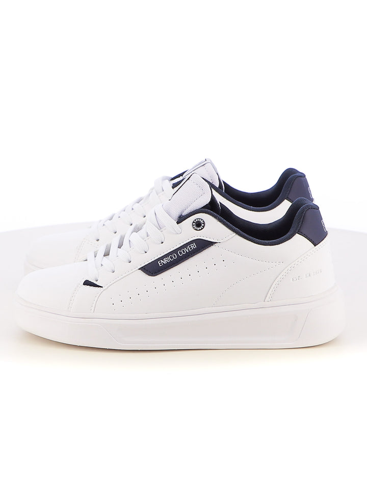 Sneakers stringate uomo ENRICO COVERI ECM514B05 bianco blu | Costa Superstore