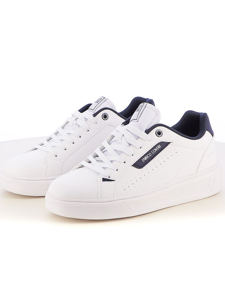 Sneakers stringate uomo ENRICO COVERI ECM514B05 bianco blu | Costa Superstore
