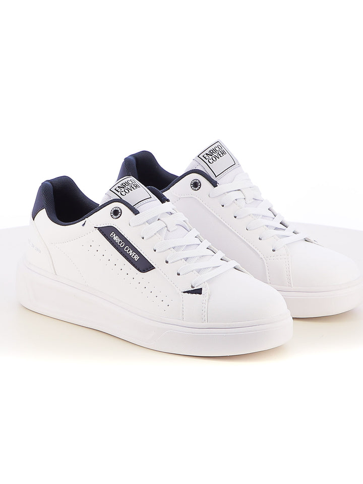 Sneakers stringate uomo ENRICO COVERI ECM514B05 bianco blu | Costa Superstore