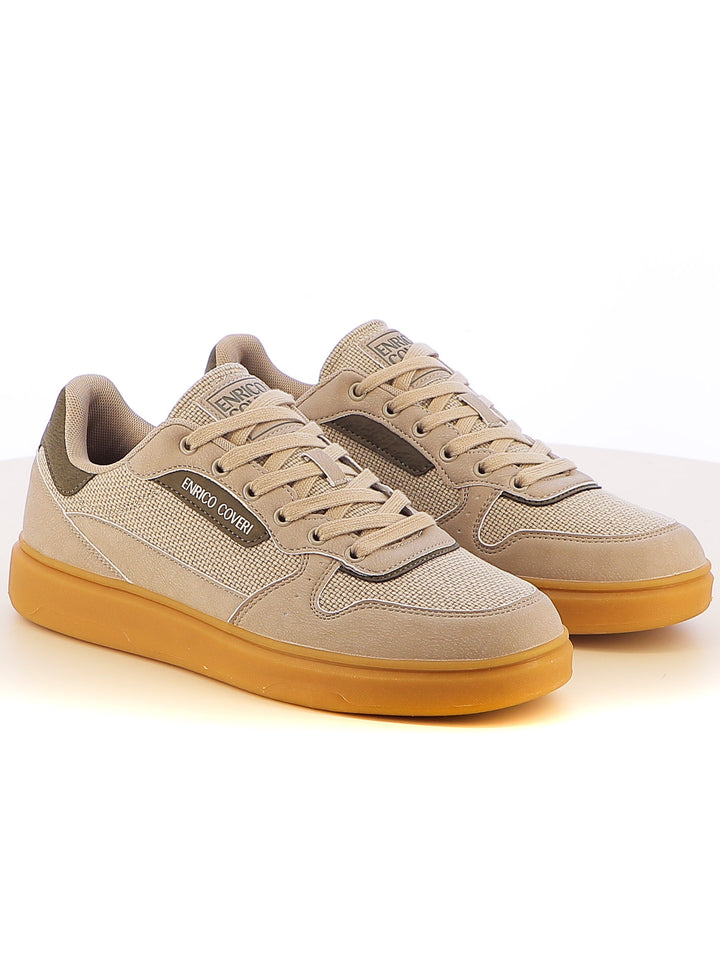 Sneakers stringate uomo ENRICO COVERI ECM514B51 beige chiaro | Costa Superstore